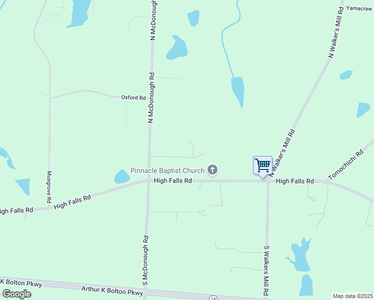 map of restaurants, bars, coffee shops, grocery stores, and more near 19 Mintz Street in Griffin