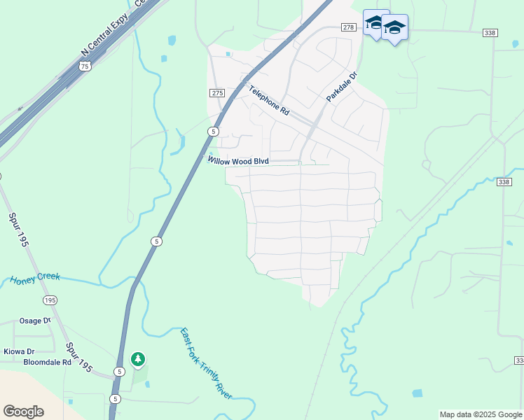 map of restaurants, bars, coffee shops, grocery stores, and more near 904 Baynes Drive in McKinney