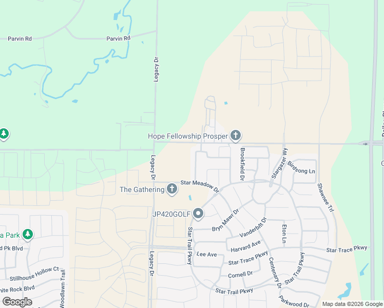 map of restaurants, bars, coffee shops, grocery stores, and more near 1041 Gentle Knoll Lane in Prosper