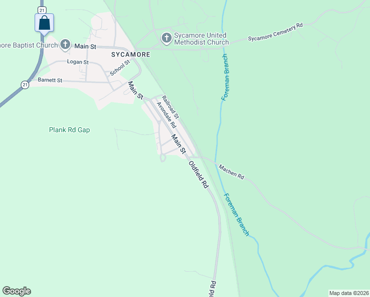 map of restaurants, bars, coffee shops, grocery stores, and more near 1081 Main Street in Sycamore