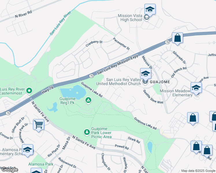 map of restaurants, bars, coffee shops, grocery stores, and more near 5432 Stirrup Way in Oceanside