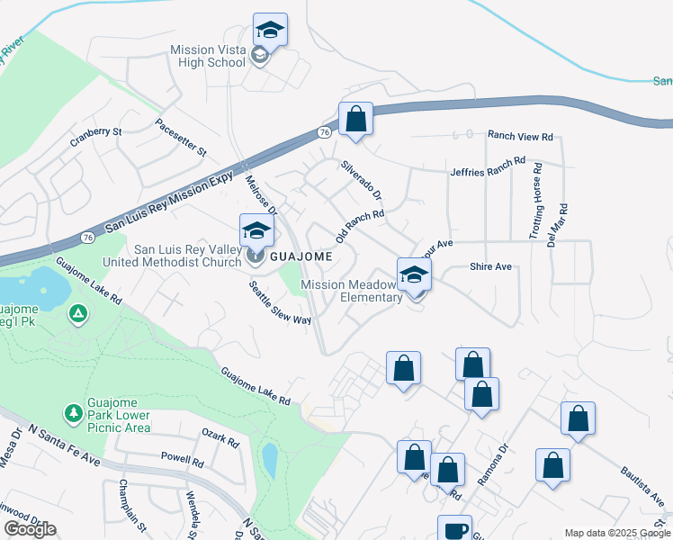 map of restaurants, bars, coffee shops, grocery stores, and more near 5613 Golden Trail Way in Oceanside
