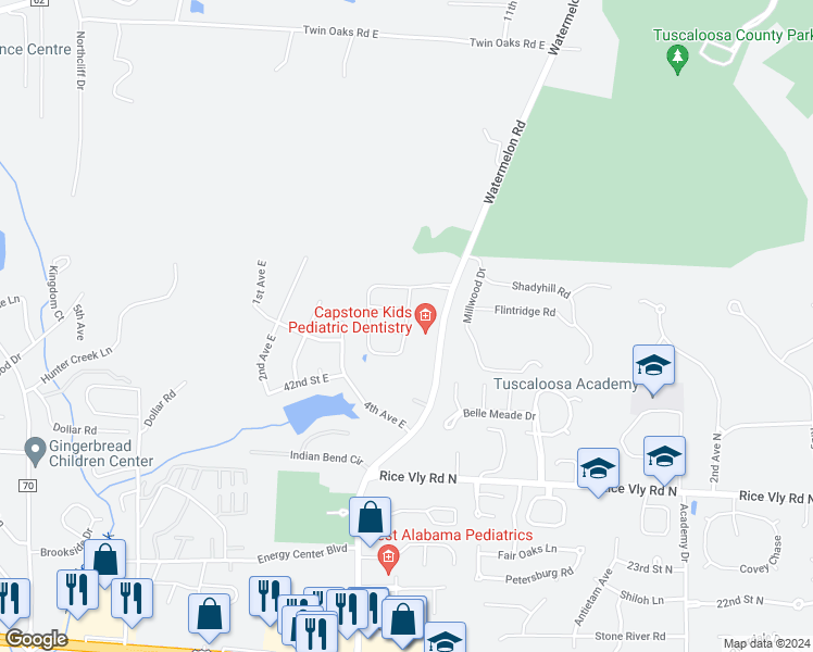 map of restaurants, bars, coffee shops, grocery stores, and more near Spring Row in Northport