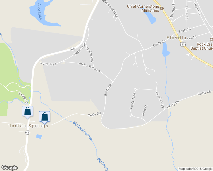 map of restaurants, bars, coffee shops, grocery stores, and more near 266 Archie Ross Road in Flovilla