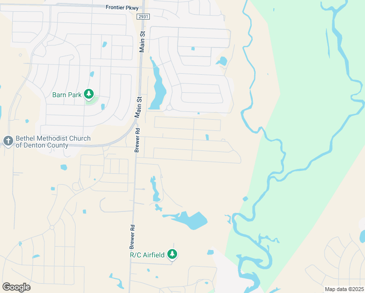 map of restaurants, bars, coffee shops, grocery stores, and more near 2360 Brewer Road in Aubrey