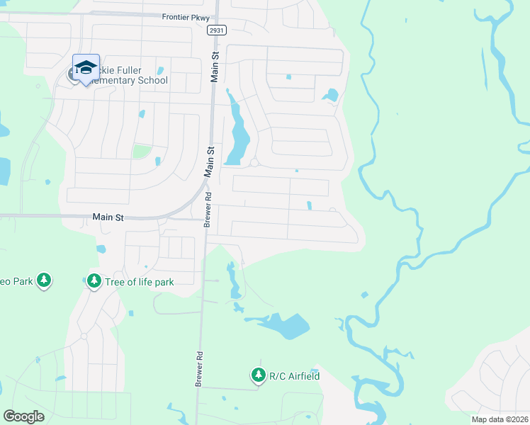 map of restaurants, bars, coffee shops, grocery stores, and more near 2360 Brewer Road in Aubrey