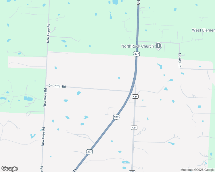 map of restaurants, bars, coffee shops, grocery stores, and more near 3800 Doctor Griffin Road in Aubrey