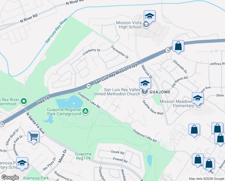 map of restaurants, bars, coffee shops, grocery stores, and more near 1034 Bridle Path Way in Oceanside