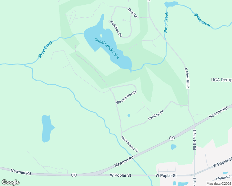 map of restaurants, bars, coffee shops, grocery stores, and more near 1723 Wesminster Circle in Griffin
