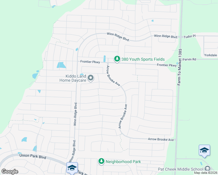 map of restaurants, bars, coffee shops, grocery stores, and more near 1337 Pleasant Knoll Trail in Aubrey