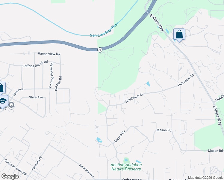 map of restaurants, bars, coffee shops, grocery stores, and more near 29730 Spur Avenue in Vista