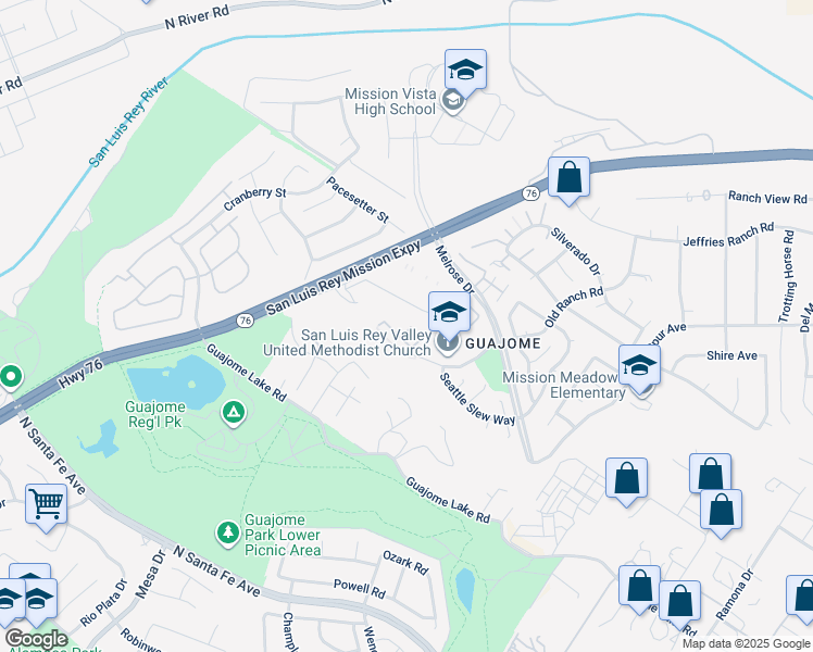map of restaurants, bars, coffee shops, grocery stores, and more near 5500 Avenida Pacifica Way in Oceanside