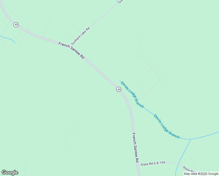 map of restaurants, bars, coffee shops, grocery stores, and more near 1875 French Santee Road in Jamestown