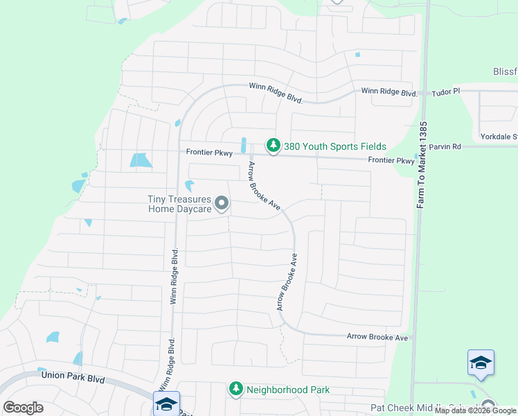 map of restaurants, bars, coffee shops, grocery stores, and more near 1337 Pleasant Knoll Trail in Aubrey