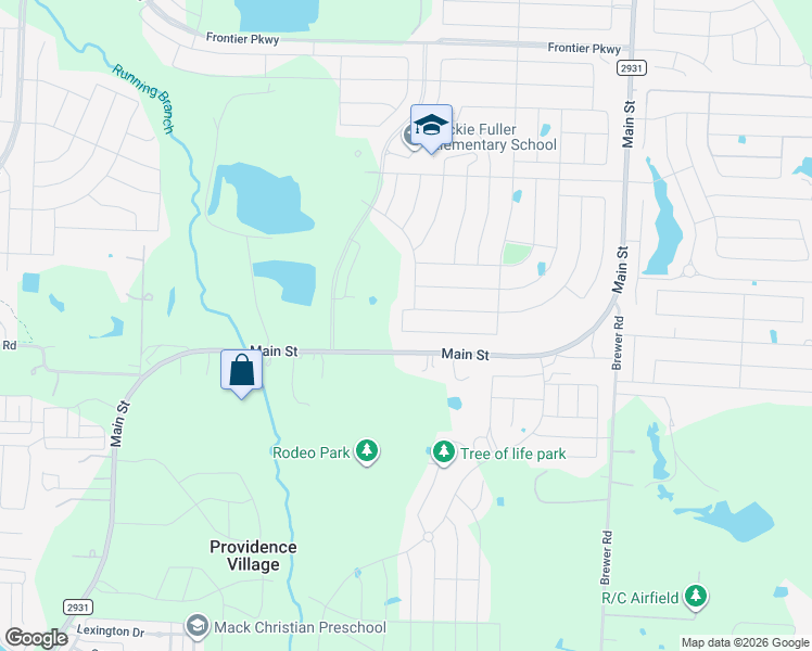 map of restaurants, bars, coffee shops, grocery stores, and more near 10708 Blaze Street in Aubrey