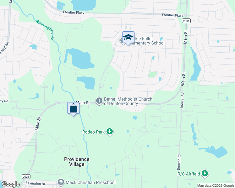 map of restaurants, bars, coffee shops, grocery stores, and more near 10708 Blaze Street in Aubrey