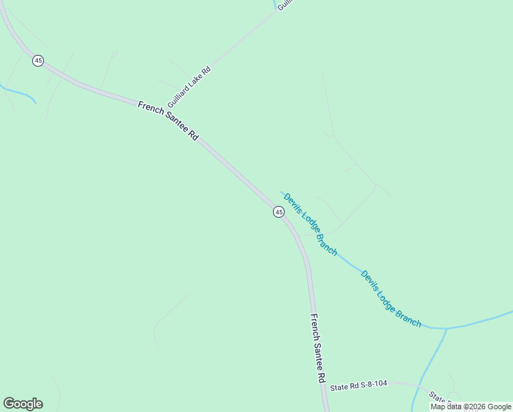 map of restaurants, bars, coffee shops, grocery stores, and more near 1875 French Santee Road in Jamestown