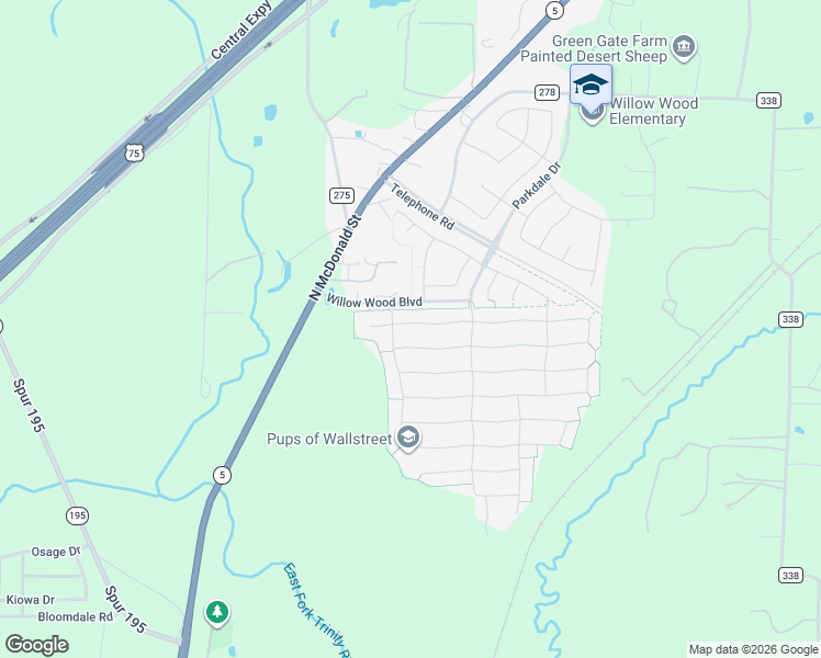 map of restaurants, bars, coffee shops, grocery stores, and more near 912 Summer Lane in McKinney
