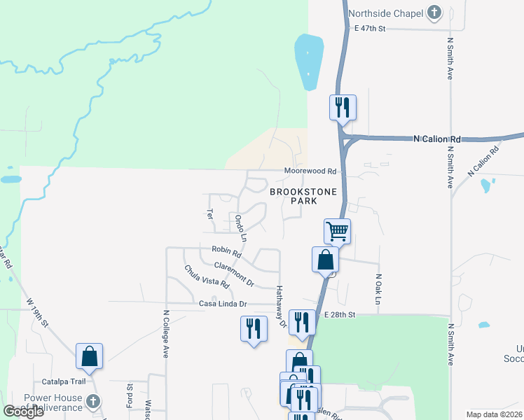 map of restaurants, bars, coffee shops, grocery stores, and more near 300 Mockingbird Lane in El Dorado