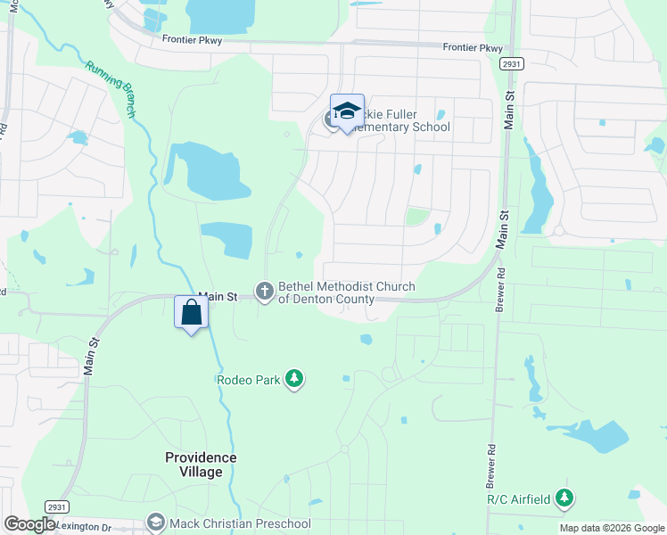 map of restaurants, bars, coffee shops, grocery stores, and more near 10708 Blaze Street in Aubrey