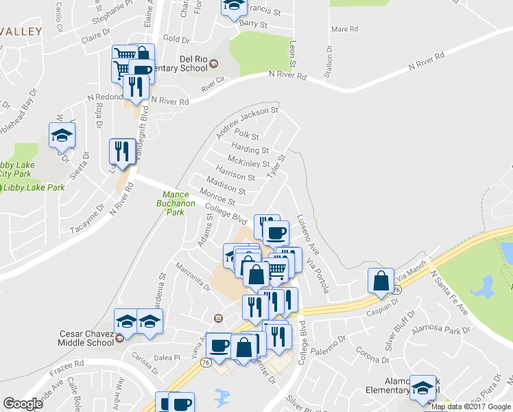 map of restaurants, bars, coffee shops, grocery stores, and more near 4906 Tyler Street in Oceanside