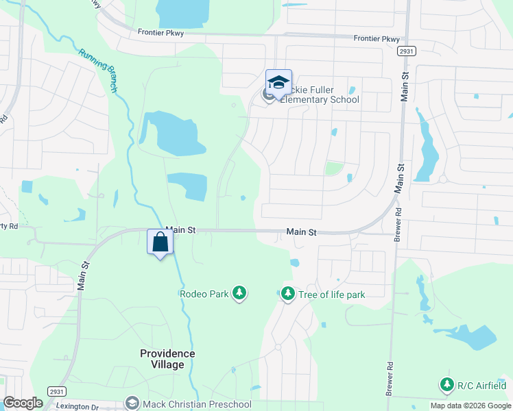 map of restaurants, bars, coffee shops, grocery stores, and more near 10708 Blaze Street in Aubrey