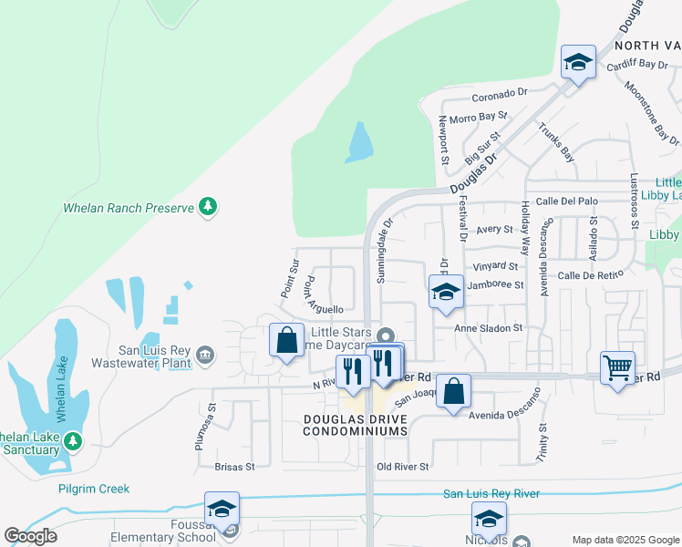 map of restaurants, bars, coffee shops, grocery stores, and more near 4435 Point Vicente in Oceanside