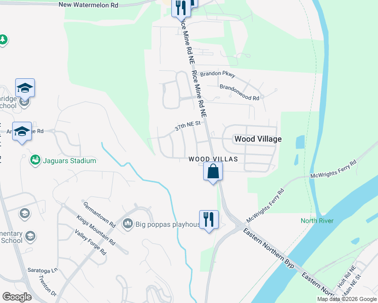 map of restaurants, bars, coffee shops, grocery stores, and more near 1809 35th Street Northeast in Tuscaloosa