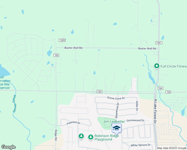 map of restaurants, bars, coffee shops, grocery stores, and more near 6286 County Road 123 in McKinney