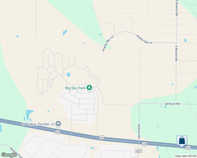 map of restaurants, bars, coffee shops, grocery stores, and more near Unnamed Road in Krum