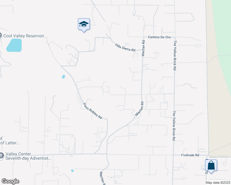 map of restaurants, bars, coffee shops, grocery stores, and more near in Valley Center