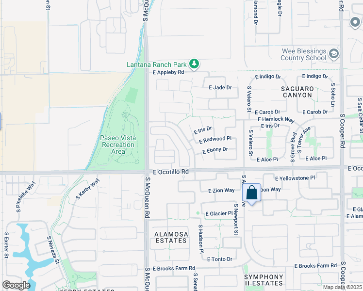 map of restaurants, bars, coffee shops, grocery stores, and more near 3920 South Laurel Way in Chandler
