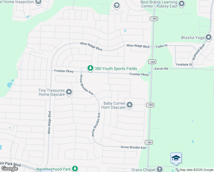 map of restaurants, bars, coffee shops, grocery stores, and more near 1601 Berry Ridge Trail in Cross Roads