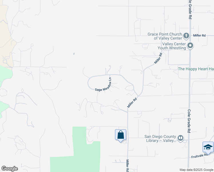 map of restaurants, bars, coffee shops, grocery stores, and more near 13371 Sage Meadow Lane in Valley Center