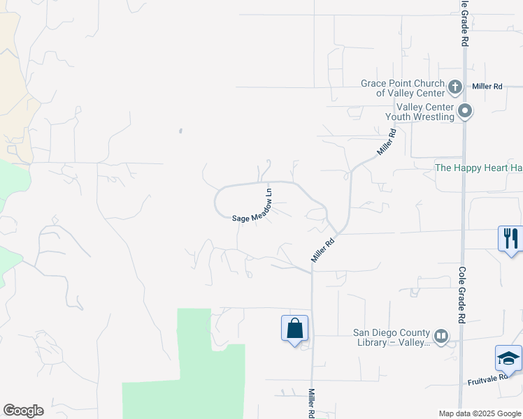 map of restaurants, bars, coffee shops, grocery stores, and more near 13371 Sage Meadow Lane in Valley Center