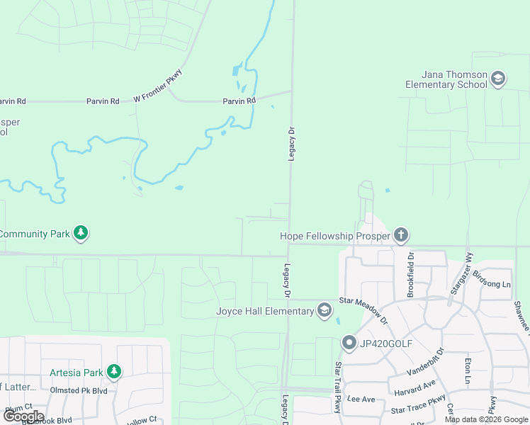 map of restaurants, bars, coffee shops, grocery stores, and more near 1201 Legacy Drive in Prosper