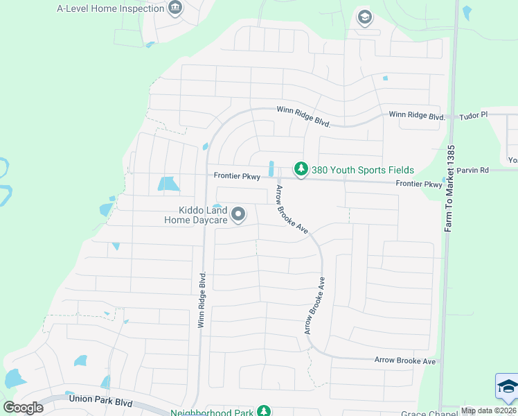 map of restaurants, bars, coffee shops, grocery stores, and more near 1309 Morning Ridge Trail in Aubrey