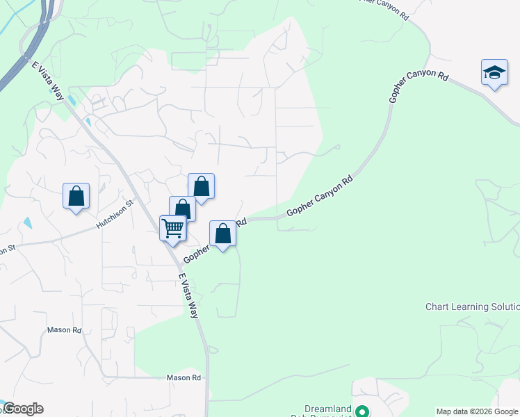 map of restaurants, bars, coffee shops, grocery stores, and more near 2918 Fairview Drive in Vista