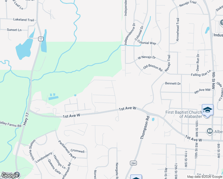 map of restaurants, bars, coffee shops, grocery stores, and more near 1805 Smoke Tree Lane in Alabaster