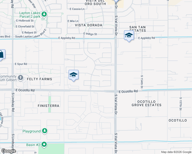 map of restaurants, bars, coffee shops, grocery stores, and more near 21207-21979 S 150th St in Gilbert