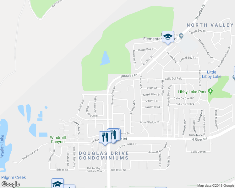 map of restaurants, bars, coffee shops, grocery stores, and more near 4467 Bermuda Dunes Place in Oceanside