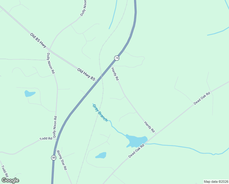 map of restaurants, bars, coffee shops, grocery stores, and more near 117 Hardy Road in Senoia