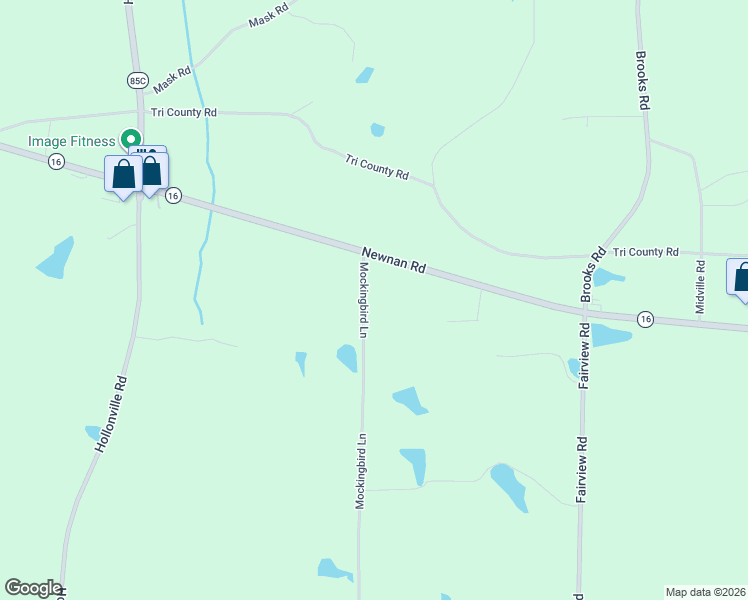 map of restaurants, bars, coffee shops, grocery stores, and more near 7304 Newnan Road in Brooks