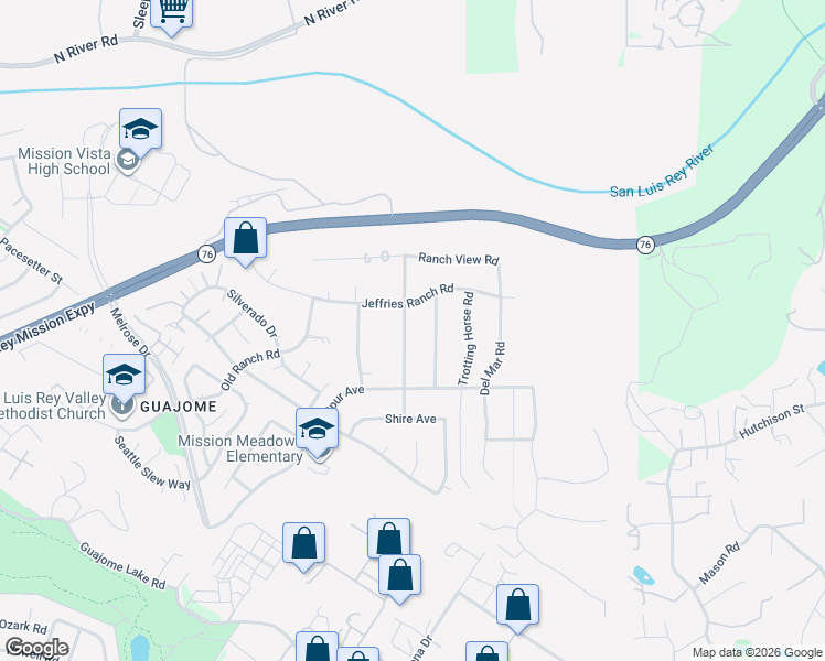 map of restaurants, bars, coffee shops, grocery stores, and more near 1604 Wagon Wheel Drive in Oceanside