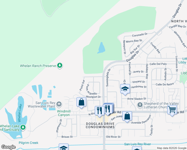 map of restaurants, bars, coffee shops, grocery stores, and more near 4430 Point Degada in Oceanside