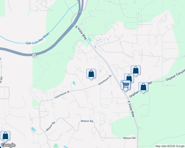 map of restaurants, bars, coffee shops, grocery stores, and more near 3153 Blackwell Drive in Vista