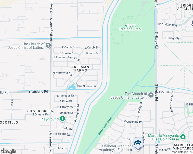 map of restaurants, bars, coffee shops, grocery stores, and more near 2755 East Narrowleaf Drive in Gilbert