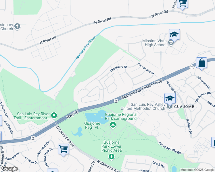 map of restaurants, bars, coffee shops, grocery stores, and more near 5420 Blackberry Way in Oceanside