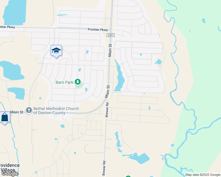 map of restaurants, bars, coffee shops, grocery stores, and more near 3908 Main Street in Aubrey