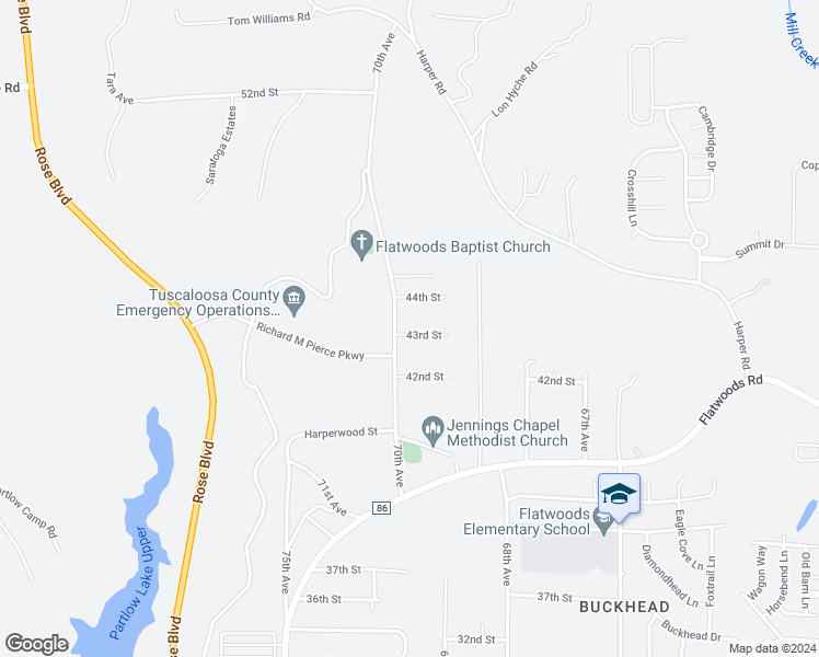 map of restaurants, bars, coffee shops, grocery stores, and more near 6922 43rd Street in Northport